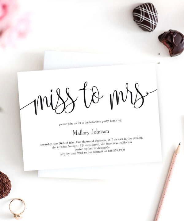 Miss to Mrs Bridal Shower Invitation #LCC
