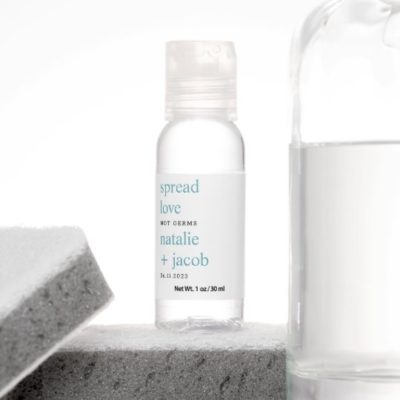 Clean Contemporary Personalized Wedding Hand Sanitizer