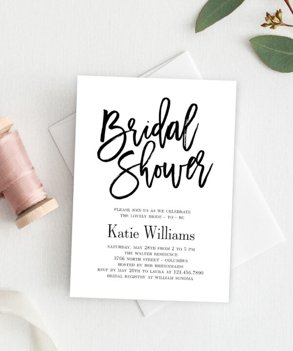 Brushed Charm Bridal Shower Invitation #BCC