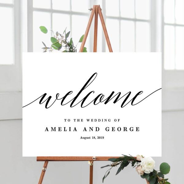 Modern Script Wedding Welcome Sign #MSC - Berry Berry Sweet