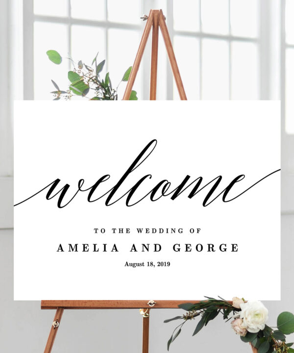 Modern Script Wedding Welcome Sign #MSC