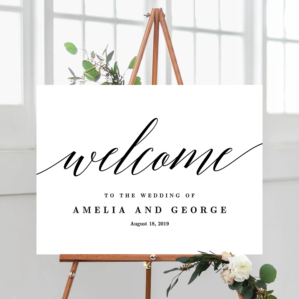 Modern Script Wedding Welcome Sign MSC Berry Berry Sweet