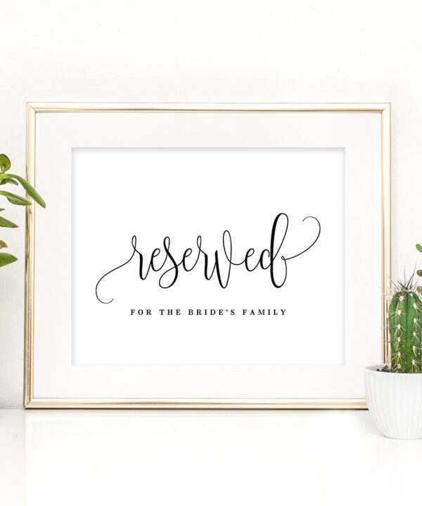 Reserved Sign Lovely Calligraphy #LCC