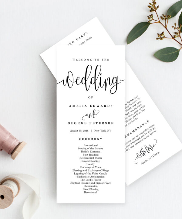 Lovely Calligraphy Wedding Program #LCC