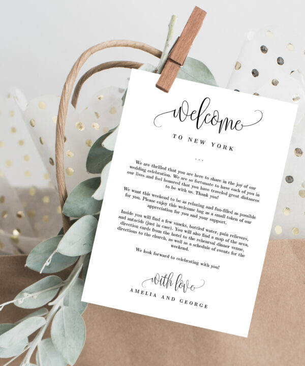Wedding Welcome and Itinerary Card #LCC