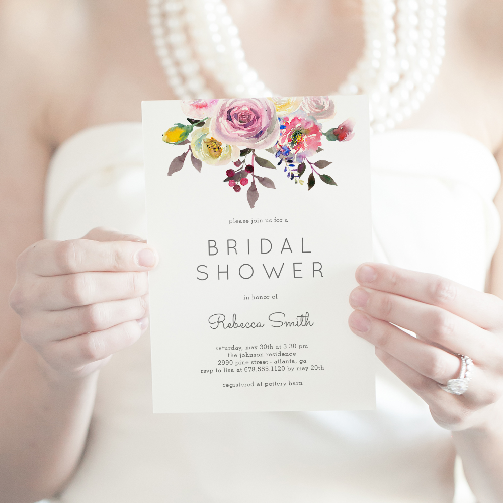 Simply Pretty Printable Bridal Shower Invitations