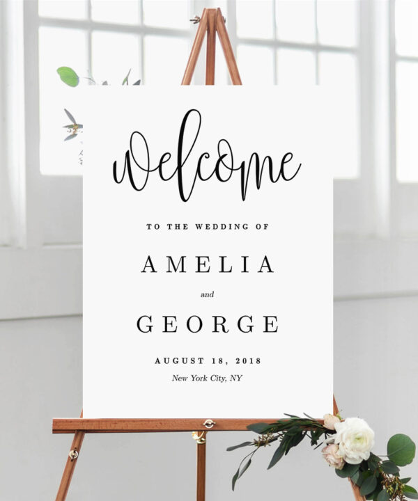Lovely Calligraphy Wedding Welcome Sign #LCC