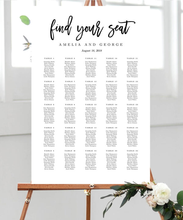 Seating Chart Brushed Charm #BCC