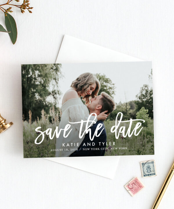 Brushed Charm Save The Date Card #BCC