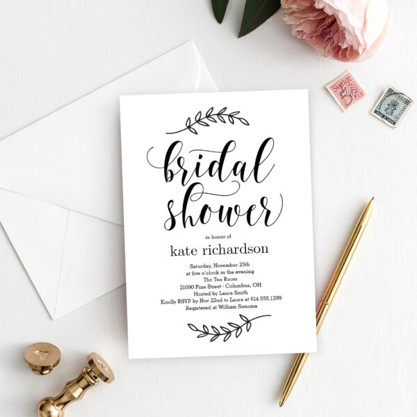 Rustic Elegance Bridal Shower Invitation #REC