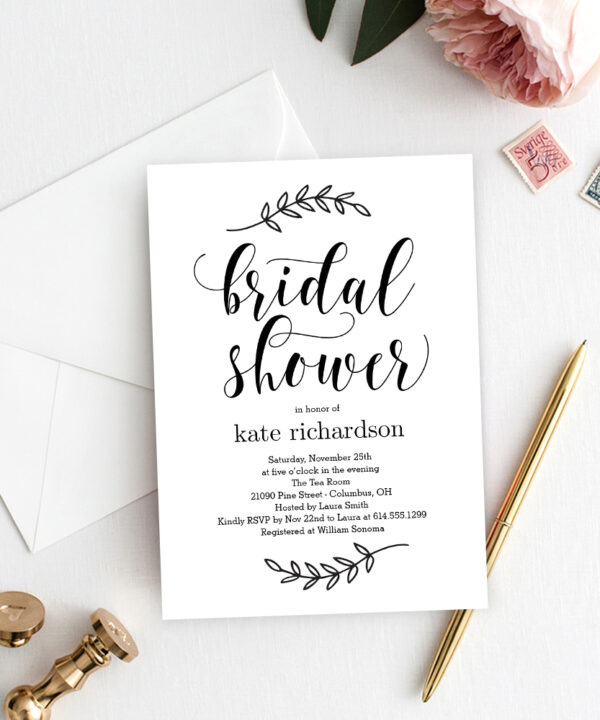 Rustic Elegance Bridal Shower Invitation #REC