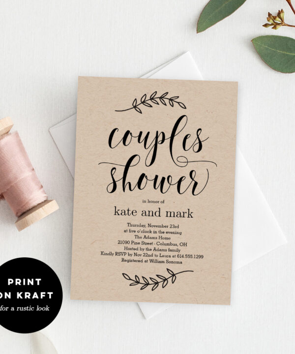 Rustic Elegance Couples Shower Invitation #REC