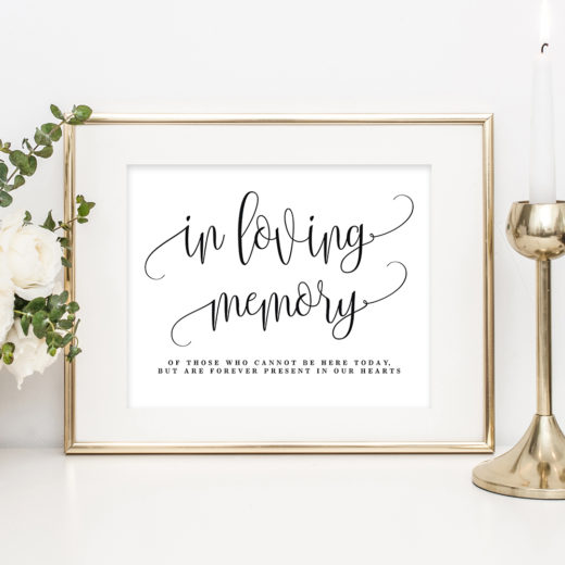 In Loving Memory Sign Lovely Calligraphy #LCC - Berry Berry Sweet