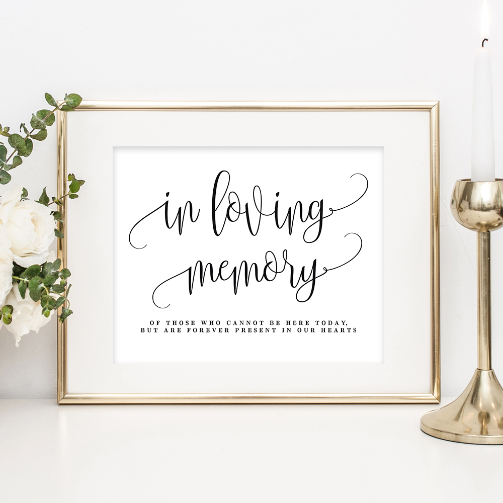 In Loving Memory Sign Lovely Calligraphy LCC Berry Berry Sweet