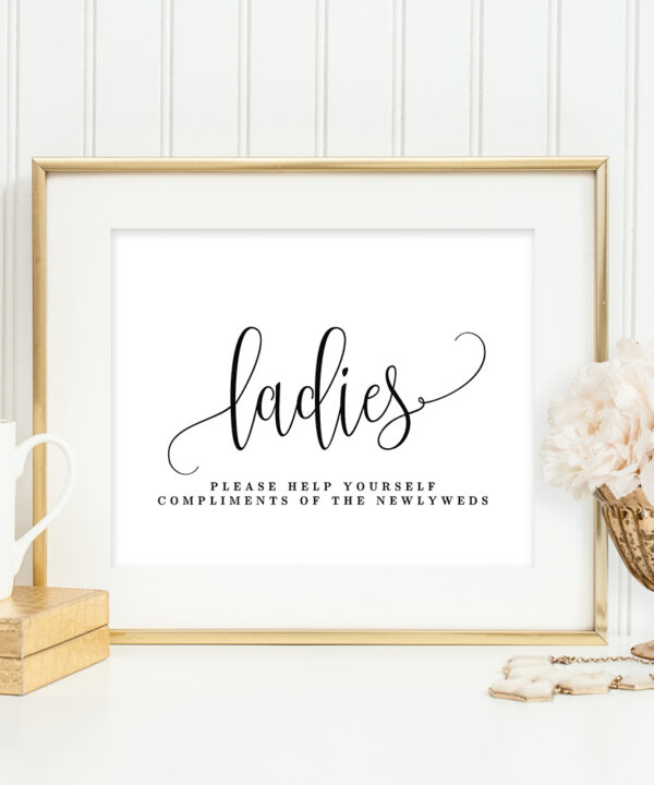 Ladies Room Sign Lovely Calligraphy #LCC