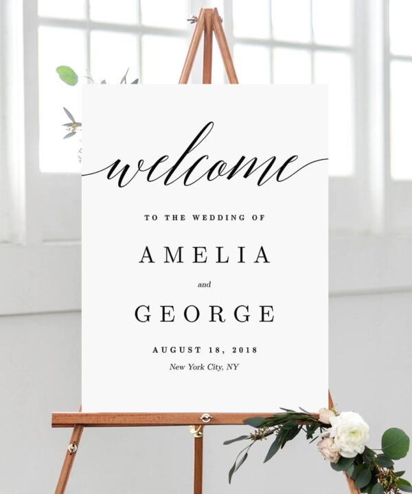 Modern Script Wedding Welcome Sign #MSC