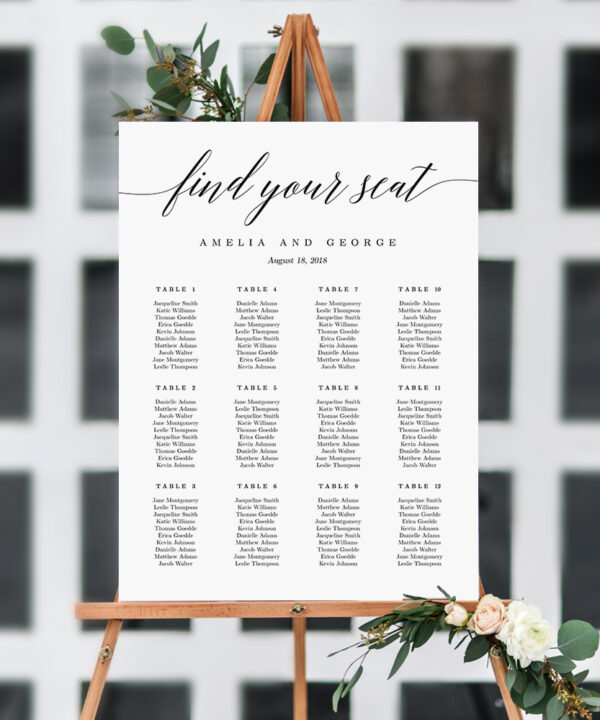 Seating Chart Modern Script #MSC