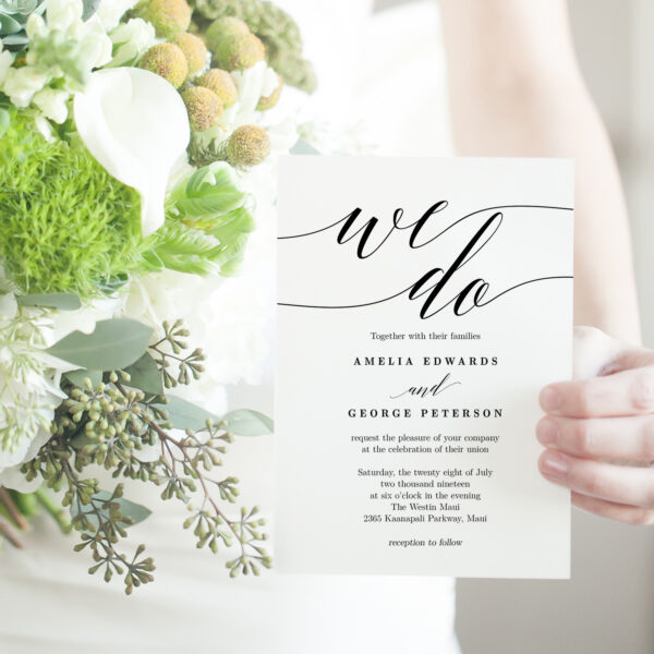 Modern Script Wedding Invitation and RSVP #MSC - Image 2