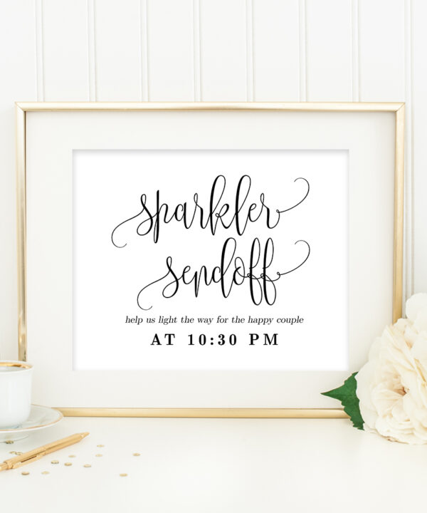 Sparkler Sendoff Wedding Sign Lovely Calligraphy #LCC