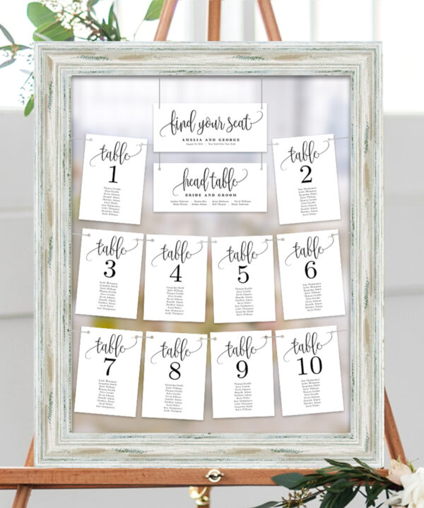 Table Seating Chart Cards Lovely Calligraphy #LCC