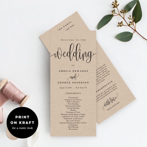 Lovely Calligraphy Wedding Program #LCC - Image 2