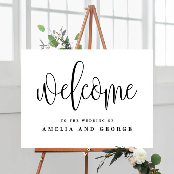 Lovely Calligraphy Wedding Welcome Sign #LCC