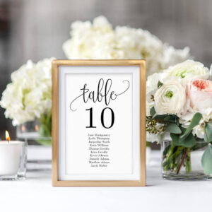 Table Number Card Templates