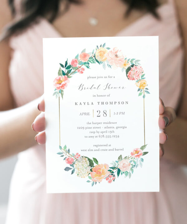Blush Floral Bridal Shower Invitation #BFC
