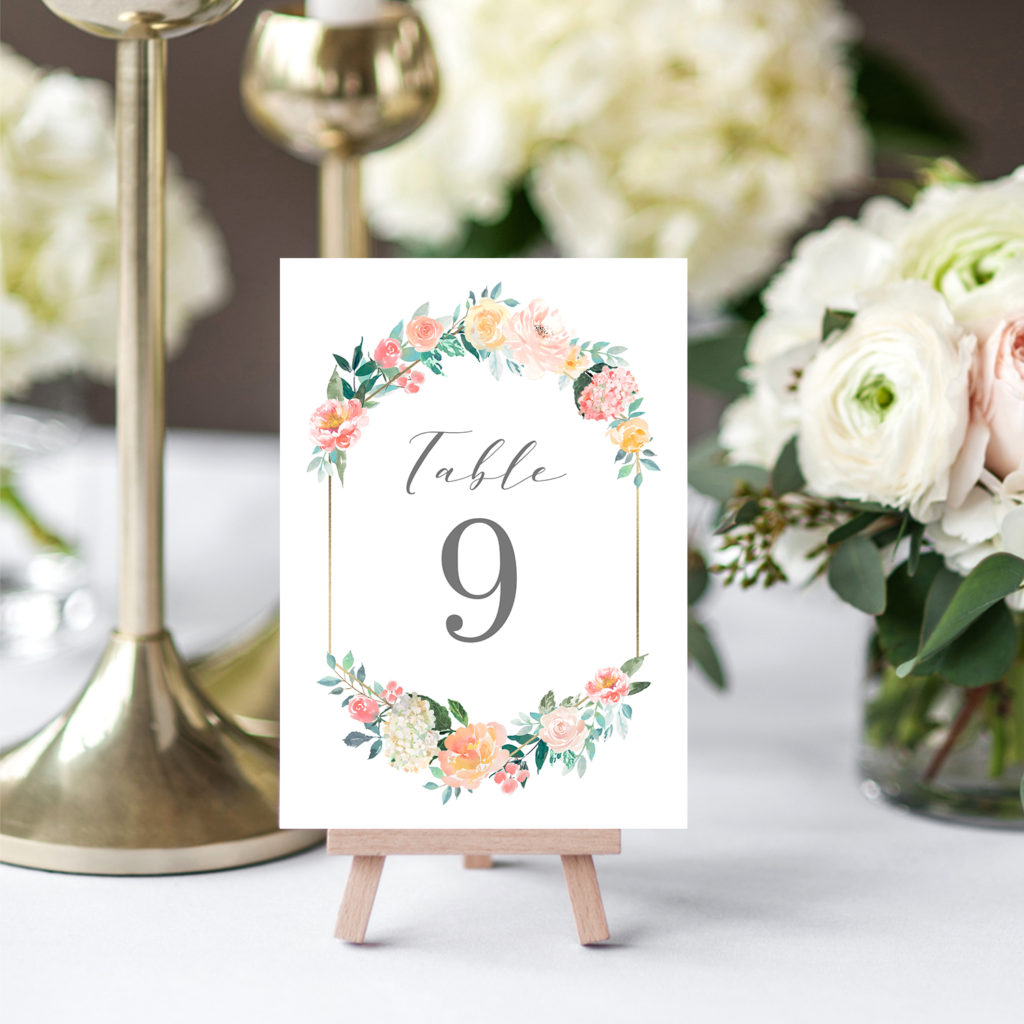 Blush Floral Table Number Cards #BFC - Berry Berry Sweet