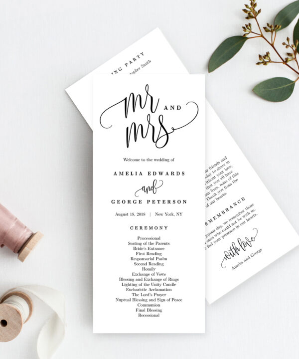 Lovely Calligraphy New Titles Wedding Program #LCC