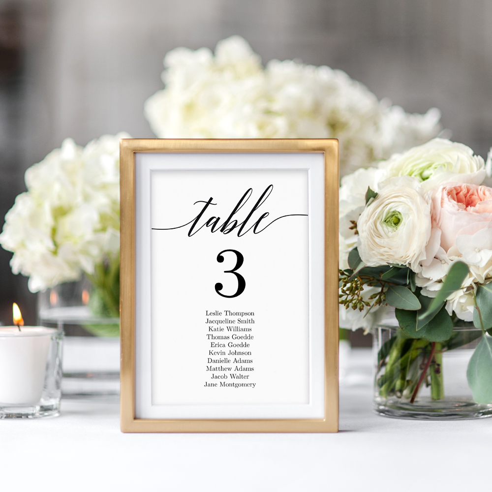 Printable Table Seating Cards Free