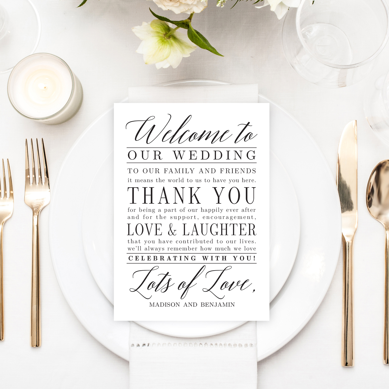  Welcome! Thanks for Celebrating Wedding Tags on Kraft