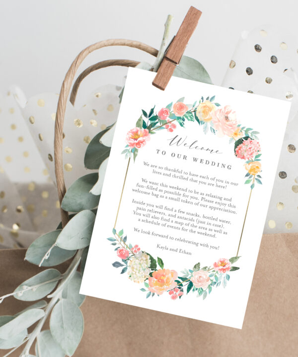 Wedding Welcome and Itinerary Card Blush Floral #BFC