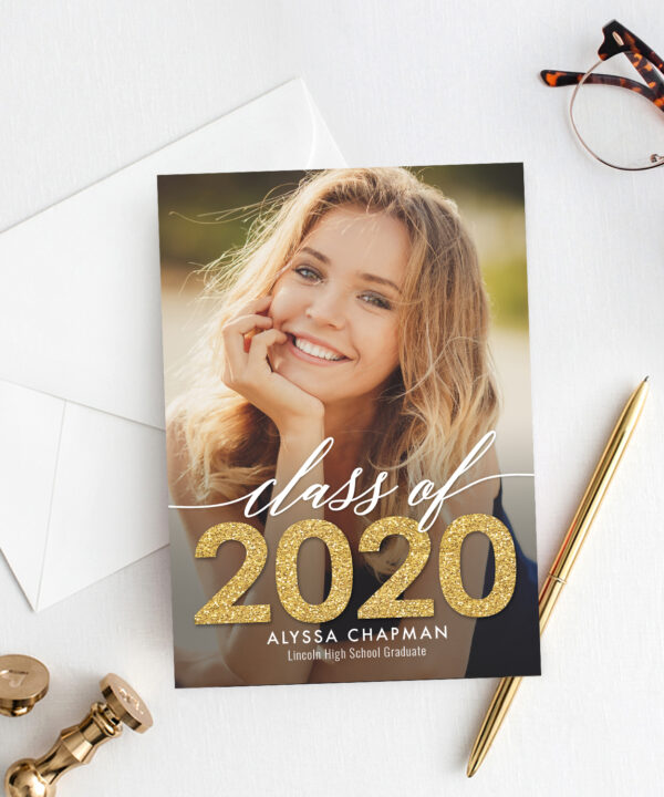 Sparkling Year Graduation Invitation Template