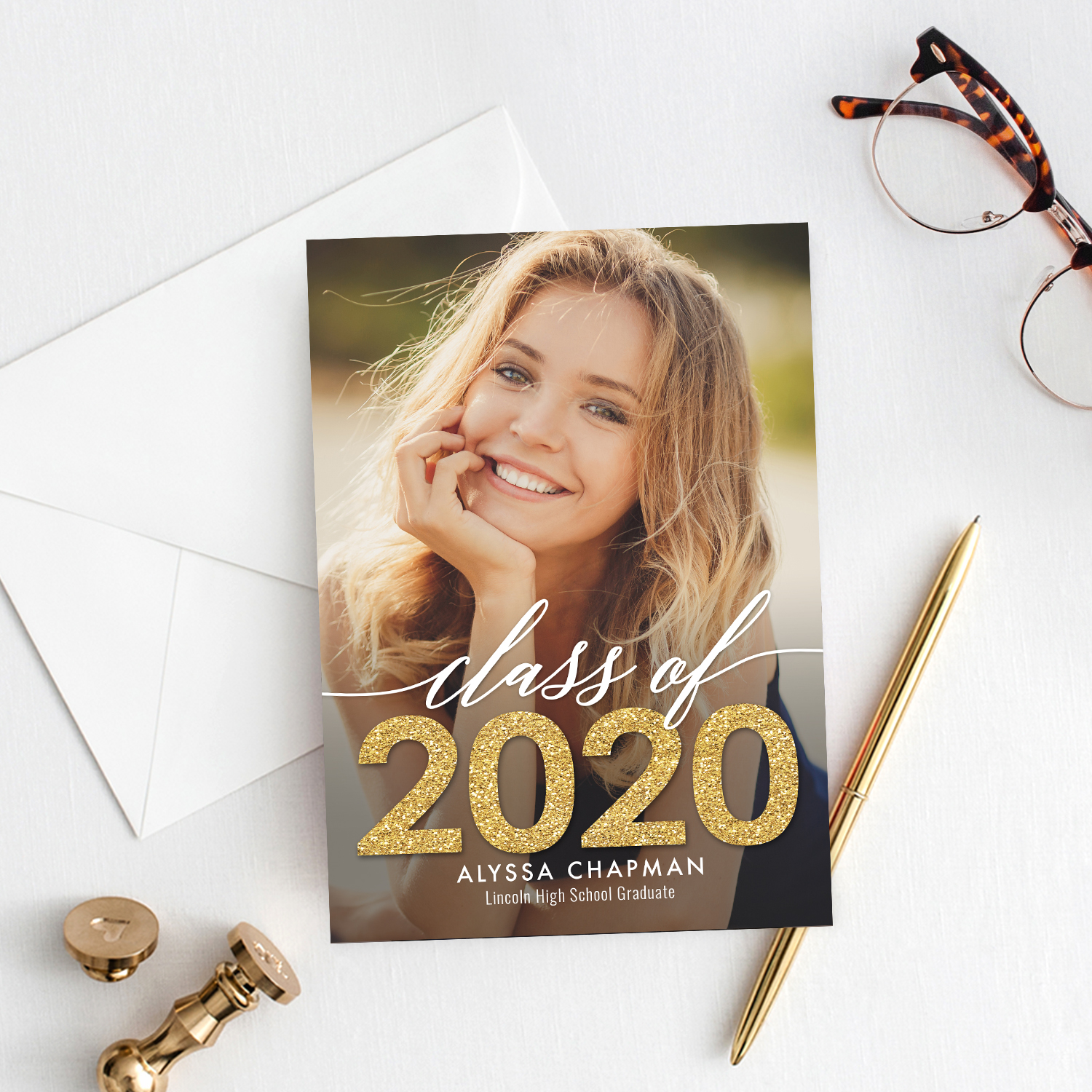 Sparkling Year Graduation Invitation Template