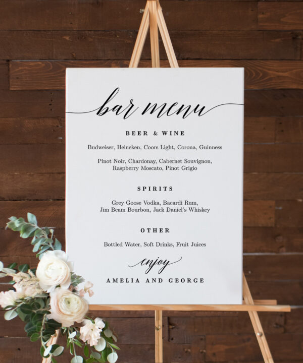 Bar Menu Sign Modern Script #MSC