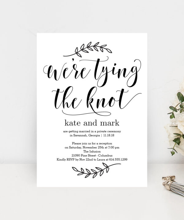 Tying The Knot Rustic Elegance Wedding Invitation #REC