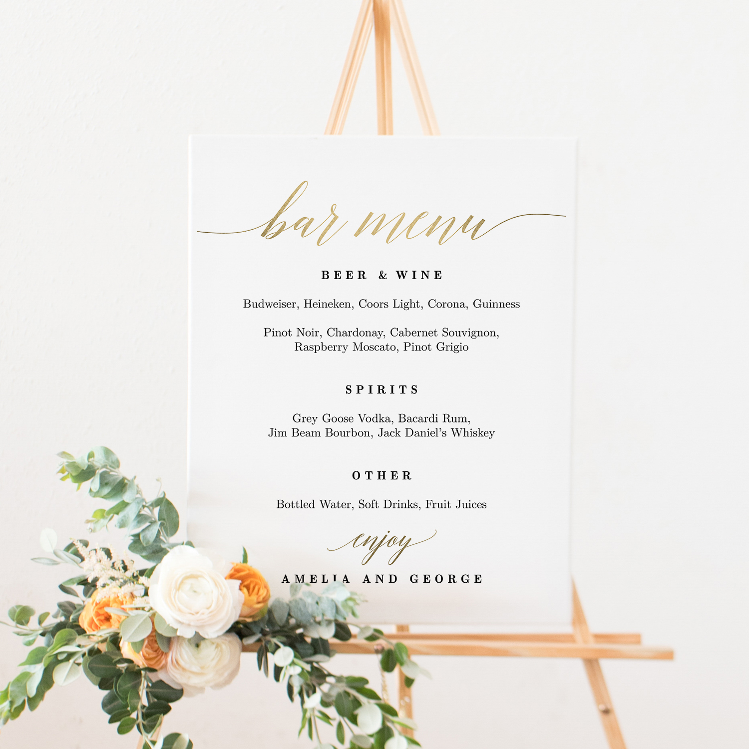 Wedding Welcome and Itinerary Card #LCG Faux Gold Foil - Berry