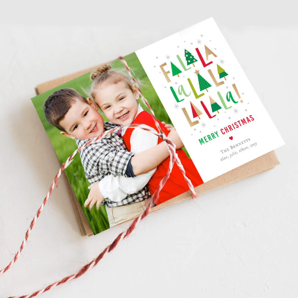 Cheerful Trees Christmas Card Template
