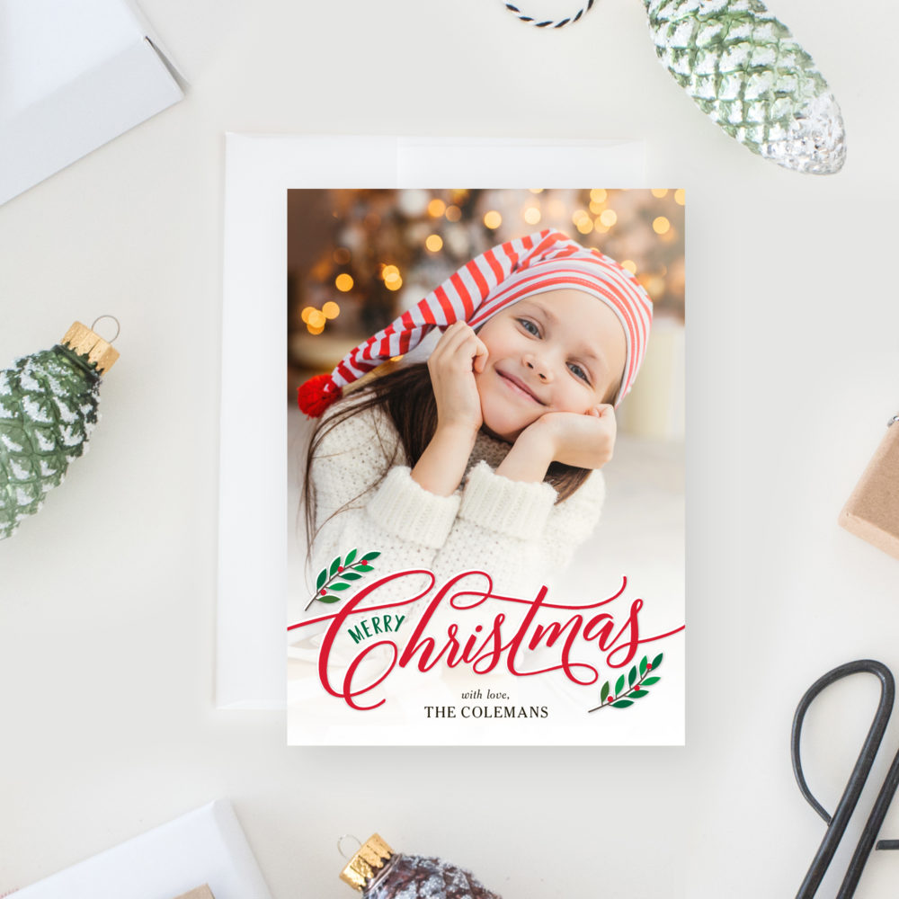 Christmas Branches Christmas Card Template