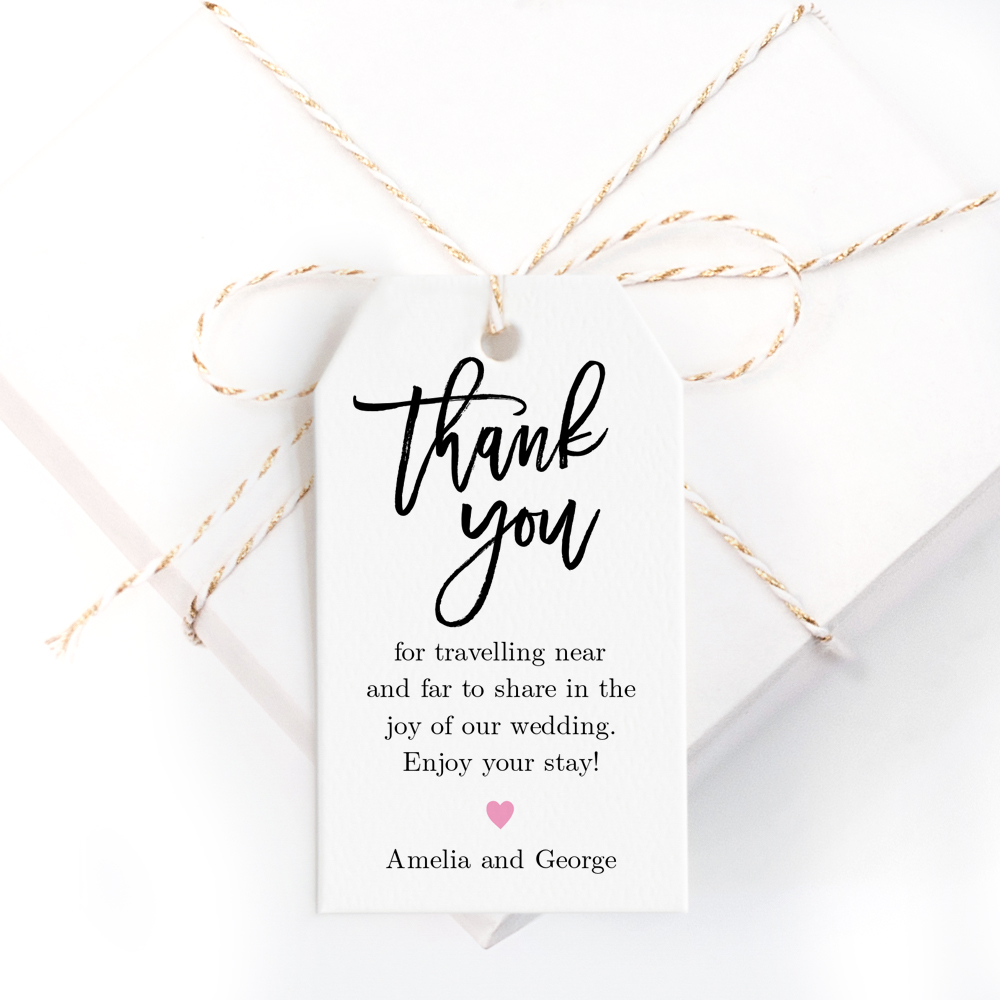 Rectangle Wedding Gift Tags, Thank You Gift Tags for Wedding