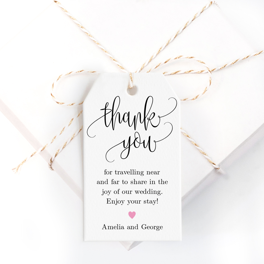Lovely Calligraphy Editable Color Thank You Tag #LCC