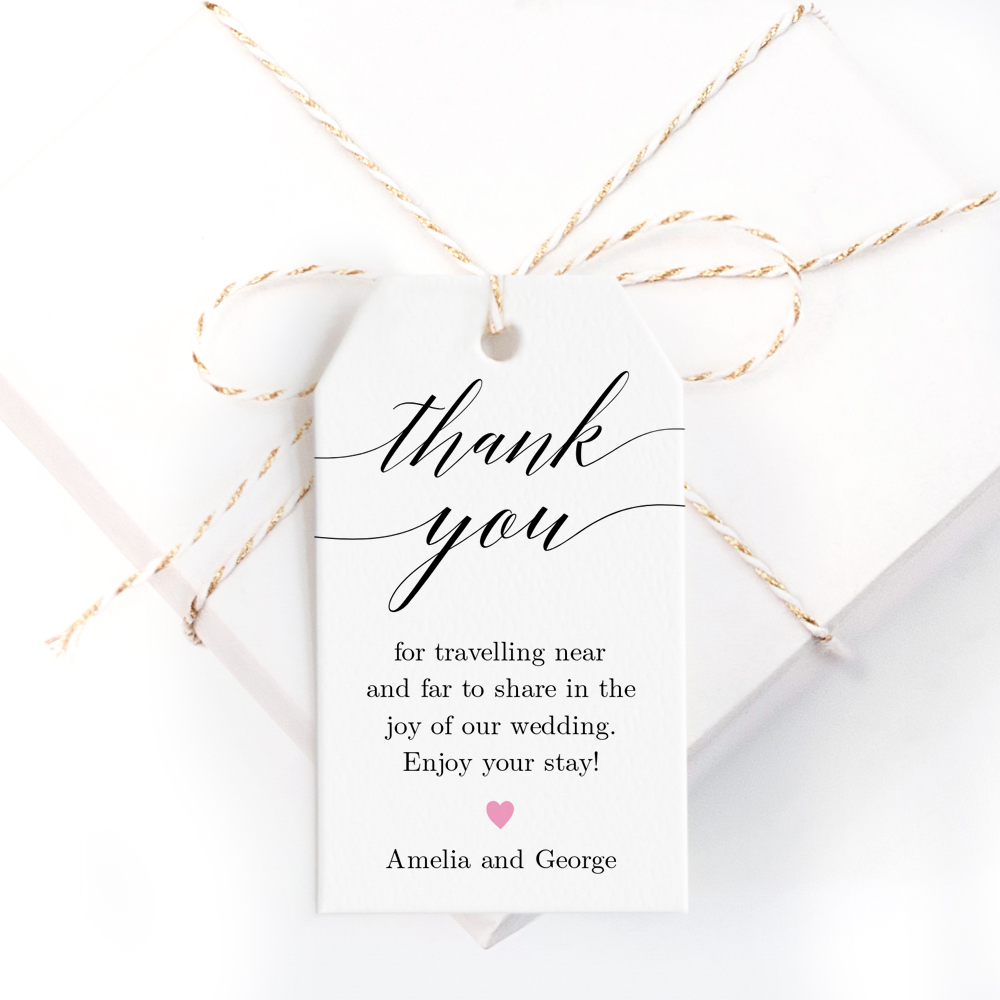 Wedding Thank You Welcome Bag Tags Wedding Favor Tags 