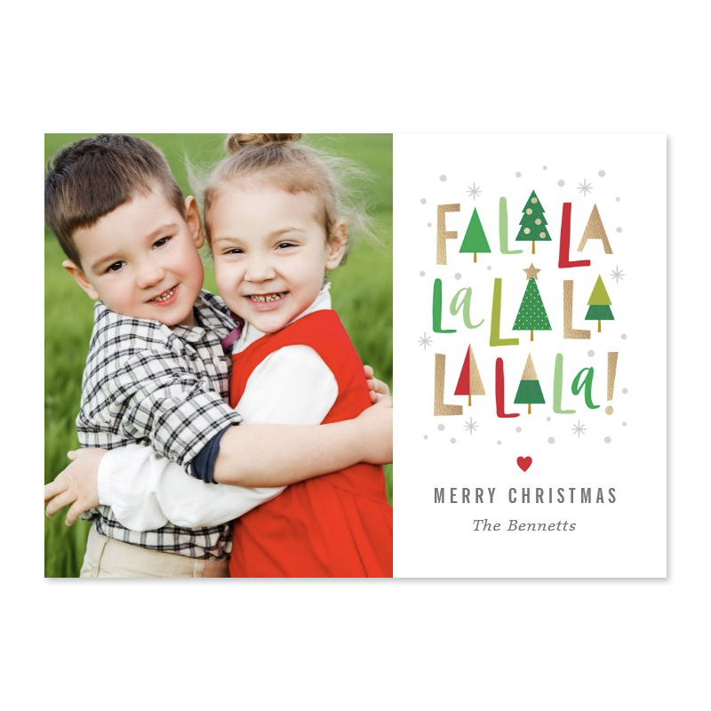 Cheerful Trees Christmas Photo Card - Berry Berry Sweet