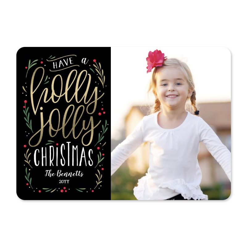 Jolly Wishes Christmas Photo Card - Berry Berry Sweet