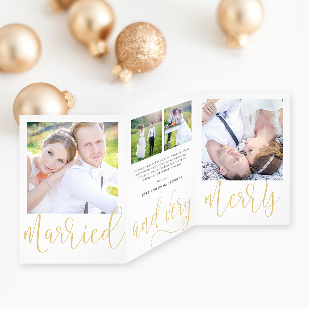 Married Merry Trifold Holiday Story Card