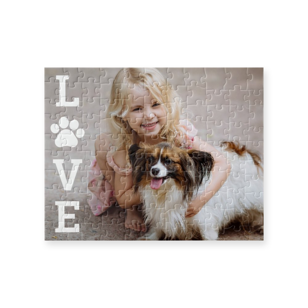 Paw Love Editable Color Personalized Puzzles