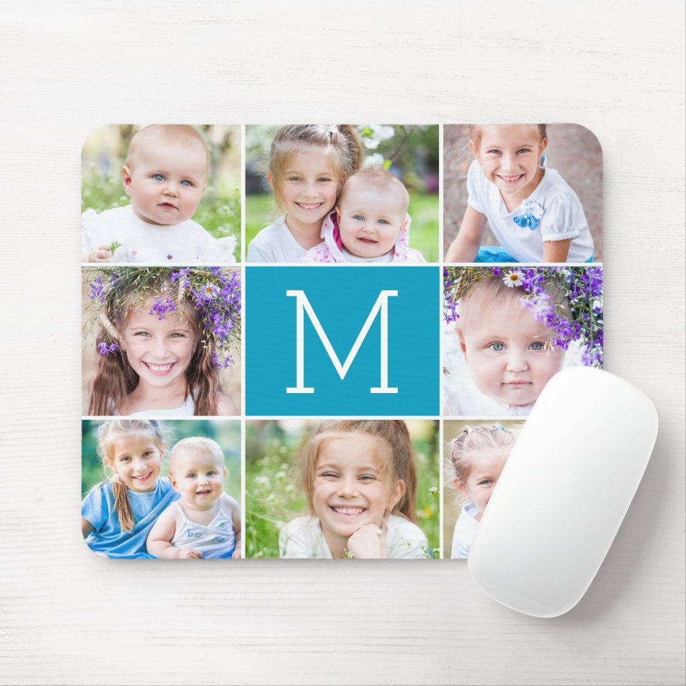 Classic Monogram Editable Color Personalized Mousepad