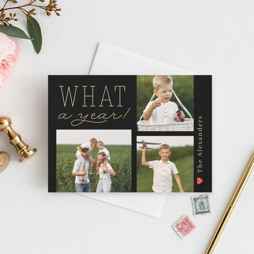 What A Year Holiday Photo Card