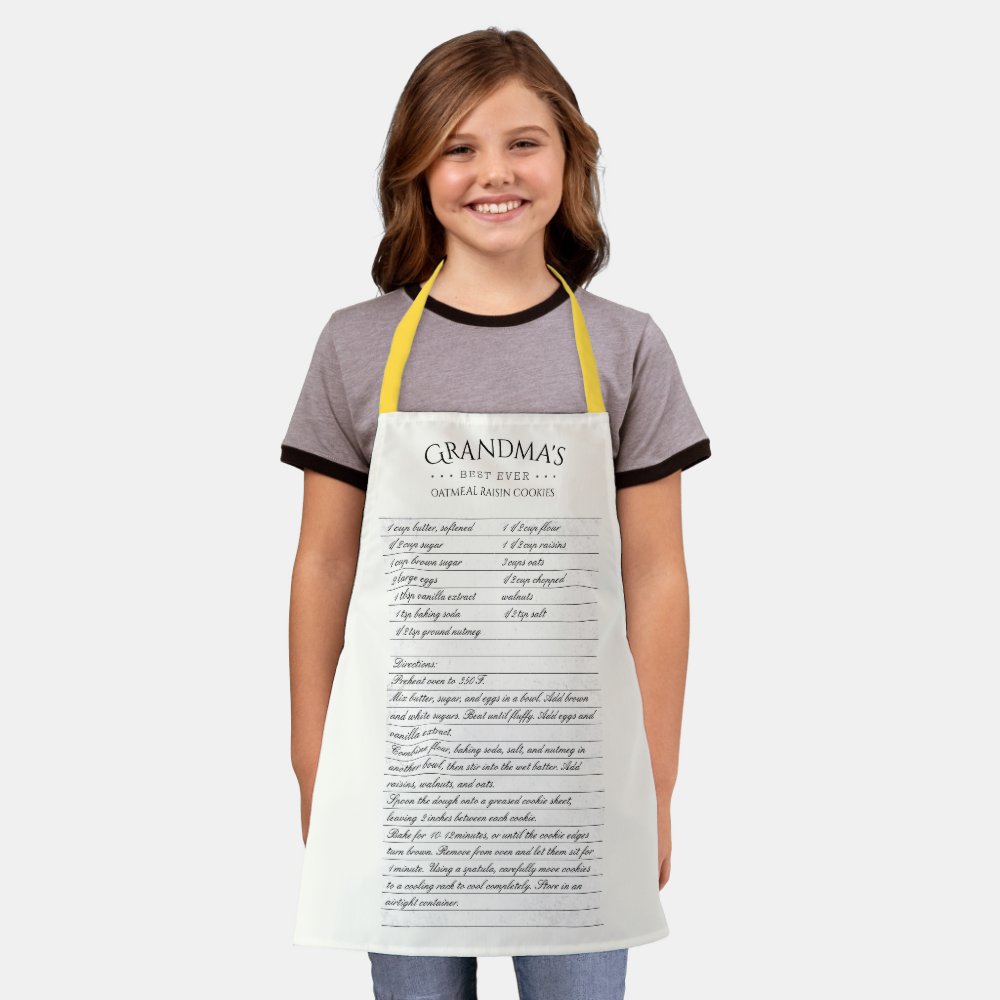Your Recipe Editable Color Personalized Kid Apron